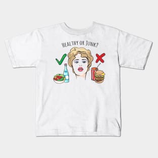 Healthy and Junk Food Concept Illustration Kids T-Shirt